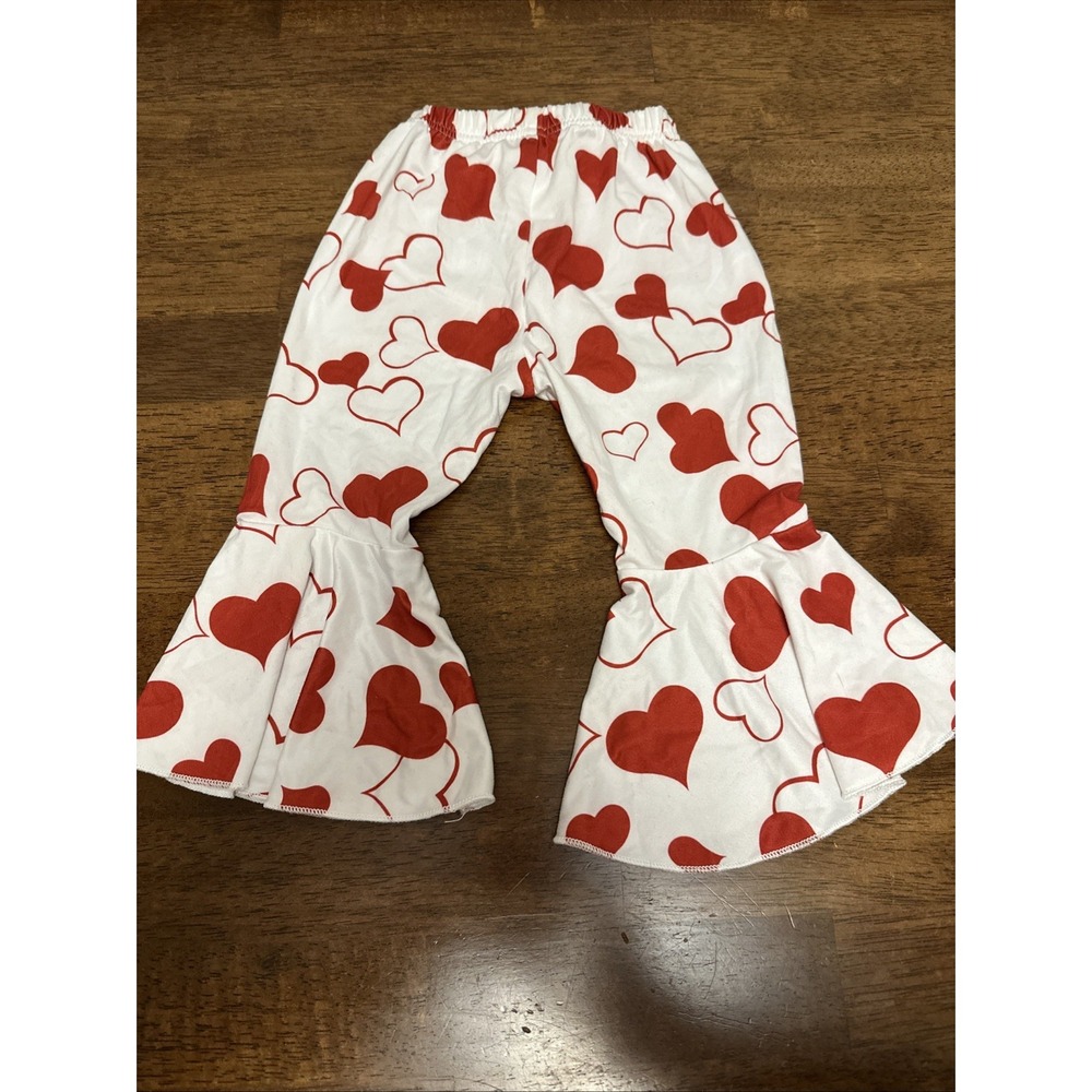Baby Girls Heart Bellbottoms Leggings Pants Size 6-9 Months - Picture 5 of 5